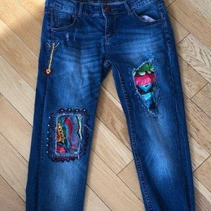 Desigual Women's Blue jeans with colored